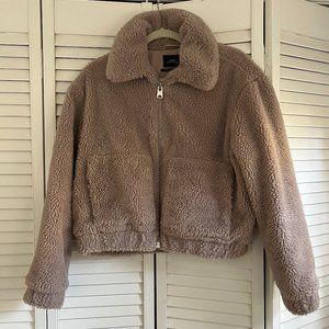 Urban Outfitters Sherpa Cropped Jacket - Small